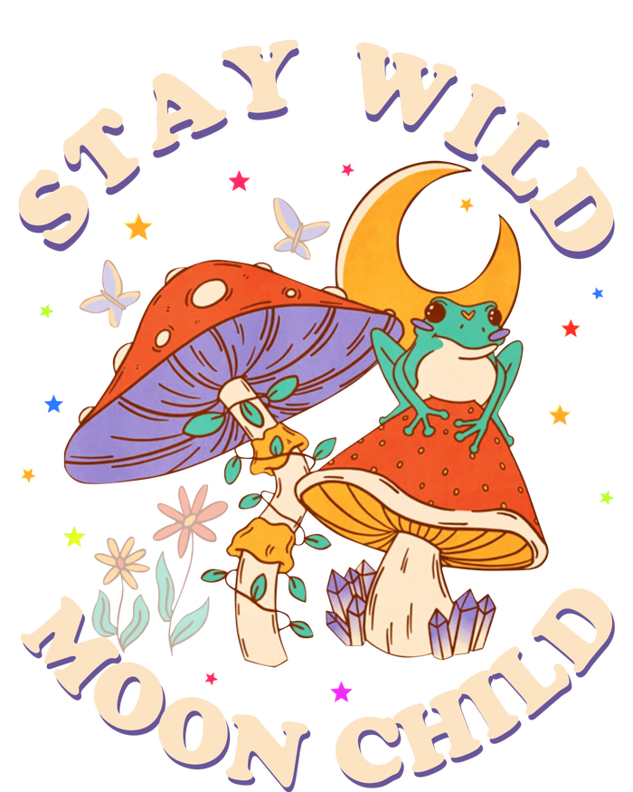 Stay Wild Moon Child Hippie Mushroom Nature Peace V-Neck T-Shirt