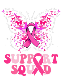 Support Squad Pink Ribbon Butterfly Breast Cancer Awareness Striped Beanie with Solid Band