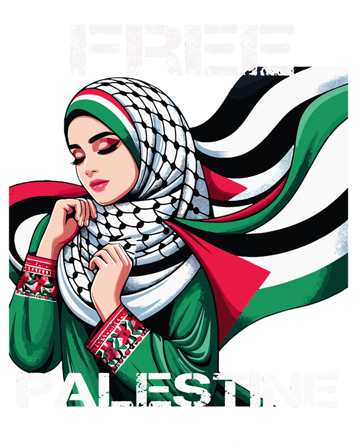 I Love Free Palestine Flag Save Gaza Strip Palestinian Womens Cotton Relaxed Long Sleeve T-Shirt