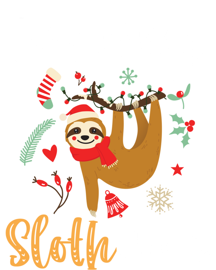 Merry Slothmas Cute Christmas Pajama Sloth Lovers Gift Pom Pom 12in Knit Beanie