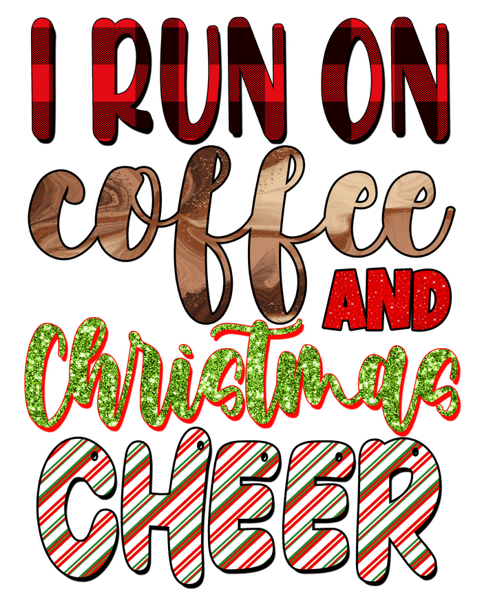 I Run On Coffee And Christmas Cheer Enza Ladies Jersey Football T-Shirt