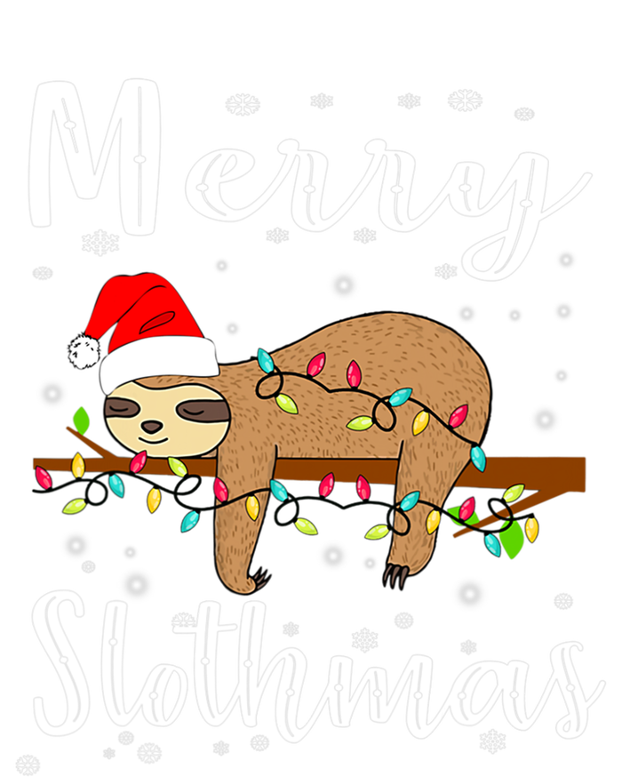 Merry Slothmas Funny Christmas Lights Pajama For Sloth Lover Gift T-Shirt