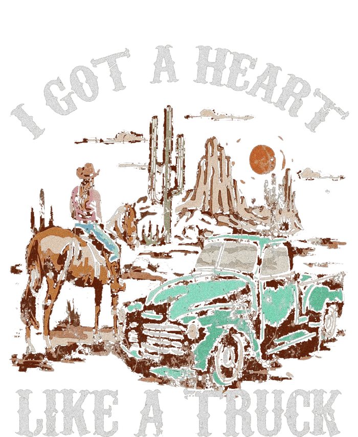 Western Sunset Cow I Got A Heart Like A Truck Vintage T-Shirt