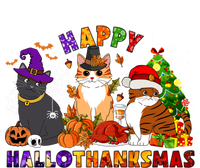 Cat Halloween Christmas Happy Hallothanksmas Thanksgiving Gift T-Shirt