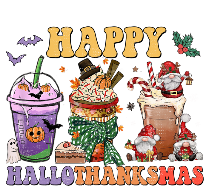 Coffee Halloween Thanksgiving Christmas Happy Hallothanksmas Gift T-Shirt