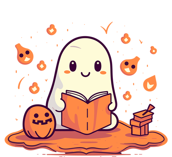 Cute Ghost Reading Books Gift Tank Top