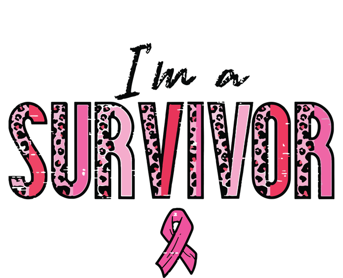 Im A Survivor Leopard Retro Breast Cancer Awareness T-Shirt