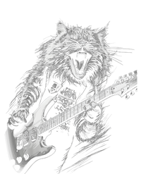 Rock Cat Playing Guitar Funny Guitar Cat Kids T-Shirt