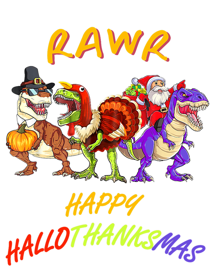 Rawr Happy Hallothanksmas Halloween Thanksgiving Christmas Gift T-Shirt