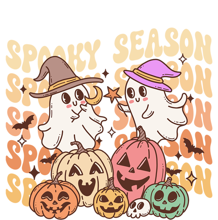 Spooky Season Ghost Witch Hat Pumpkins Retro Halloween Gift T-Shirt