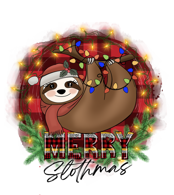 Red Buffalo Plaid Merry Slothmas Tangled Christmas Lights Gift T-Shirt