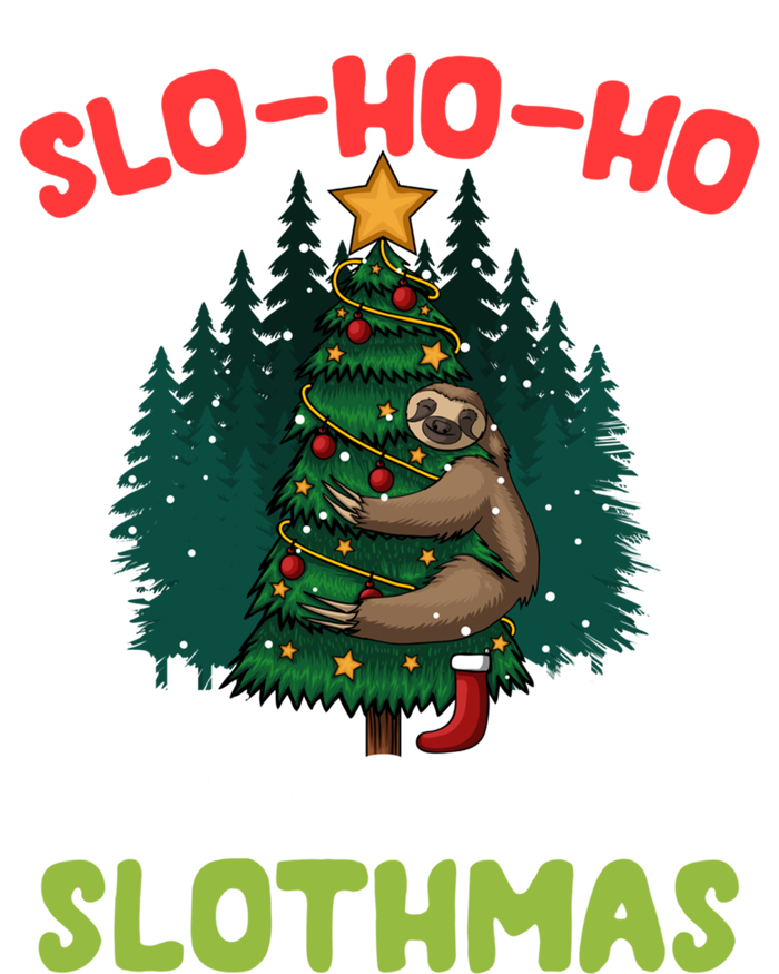 Slo Ho Ho Merry Slothmas Sloth Hugging Tree Merry Christmas Gift Sustainable Knit Beanie