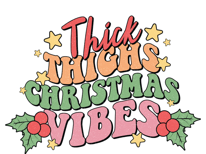 Thick Thighs Christmas Vibes Retro Holiday Funny 16 in Basic Backpack