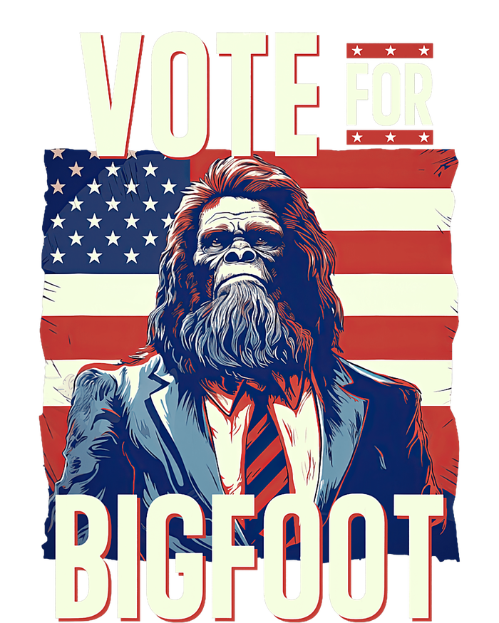 Bigfoot For President Election Vote Sasquatch Usa Flag 2024 Ladies Long Sleeve Shirt