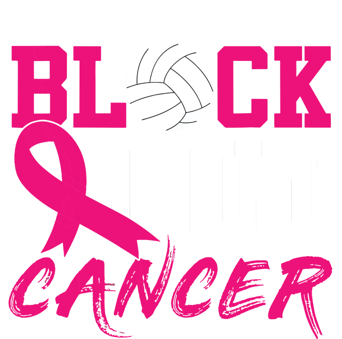 Volleyball Breast Cancer Awareness Block Out Cancer Women's Crop Top Tee