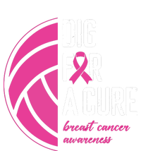 Volleyball Pink Out Dig For A Cure Breast Cancer Awareness Women's Racerback Cropped Tank