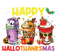 Coffee Halloween Thanksgiving Christmas Happy Hallothanksmas High Crown Mesh Back Trucker Hat