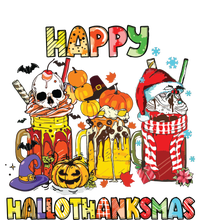 Coffee Halloween Thanksgiving Christmas Happy Hallothanksmas Women's T-Shirt