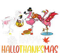 Flamingo Halloween Happy Hallothanksmas Thanksgiving Xmas T-Shirt