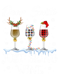 Dear Santa Just Bring Wine Glasses Christmas Pajama Costume Cool Gift T-Shirt