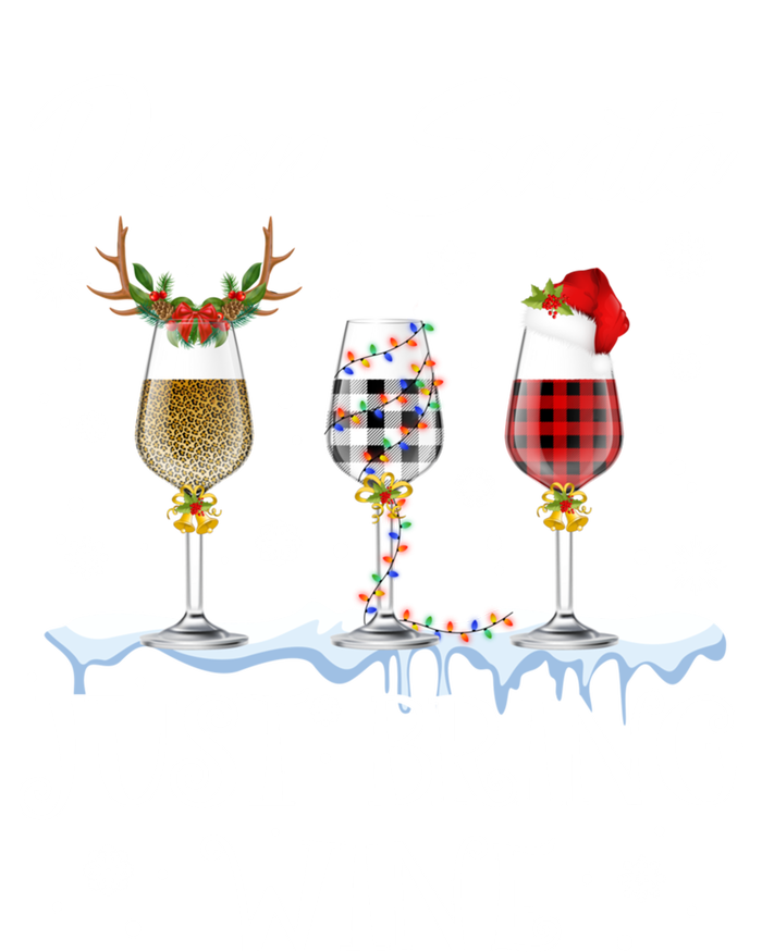 Dear Santa Just Bring Wine Glasses Christmas Pajama Costume Cool Gift T-Shirt