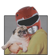 Power Rangers Red Ranger Cuddling A Pug Toddler Sweatshirt