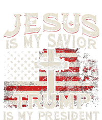 Jesus Is My Savior Trump Is My President American Flag Womens Funnel Neck Pullover Hood