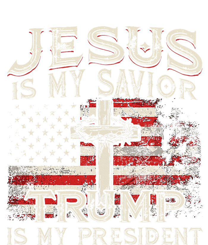 Jesus Is My Savior Trump Is My President American Flag Womens Funnel Neck Pullover Hood