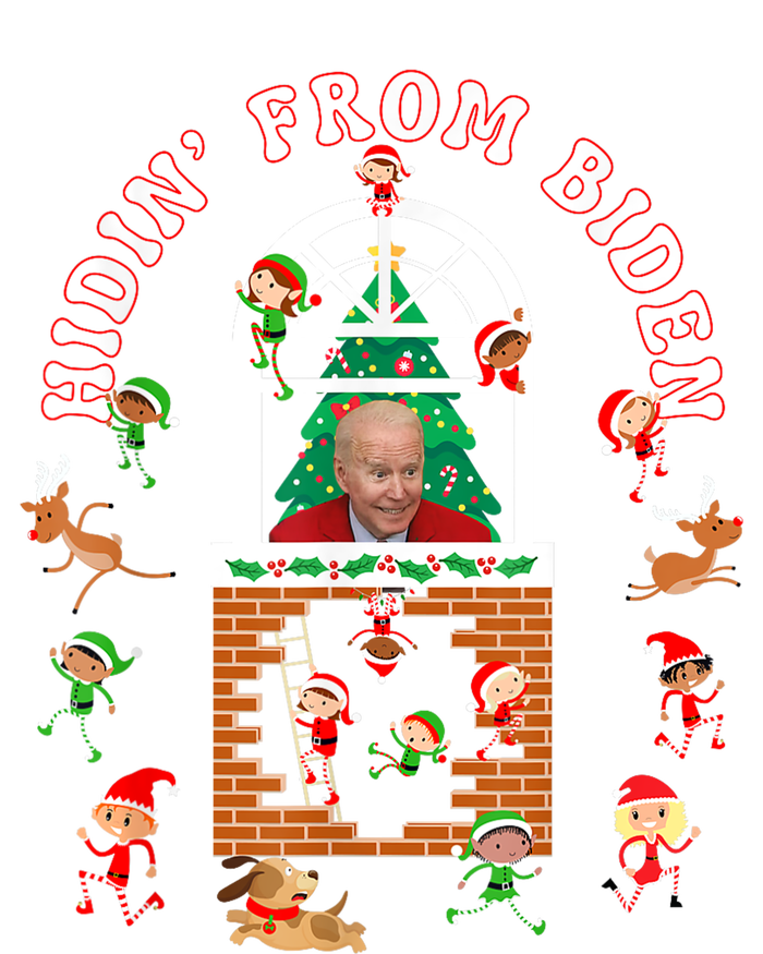 Funny Biden Christmas Sniffing Creepy Joe Hidin From Biden T-Shirt