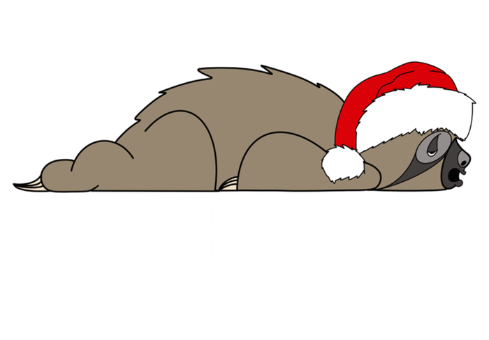 Funny Sleepy Sloth Wake Me Up For Presents Christmas Design Gift T-Shirt