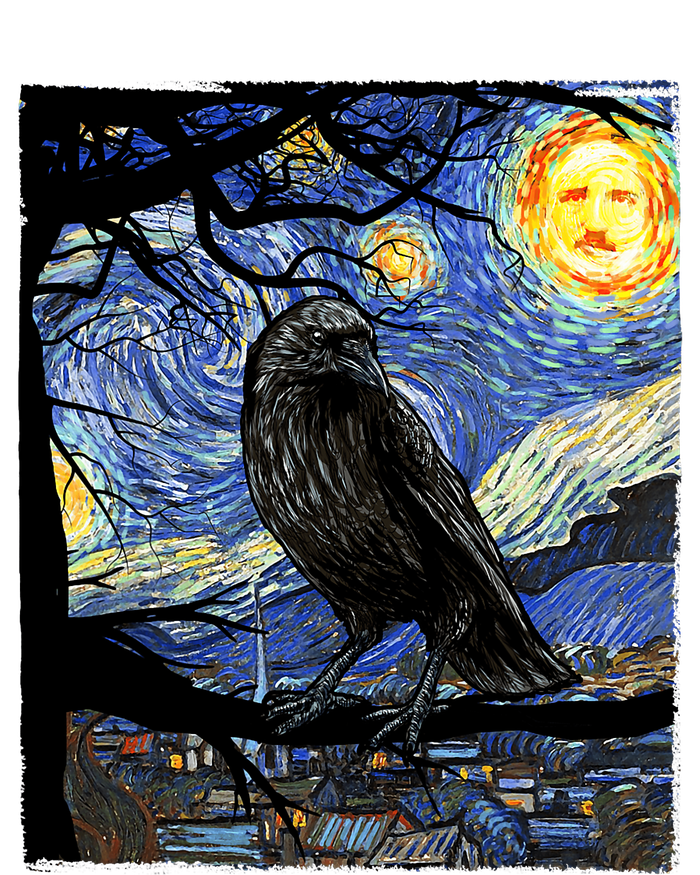 Raven Art Starry Night Edgar Allan Poe Raven Poe PosiCharge Competitor Tank