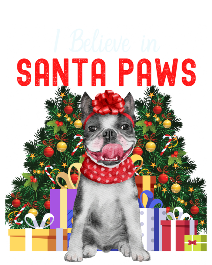 I Believe In Santa Paws Cute French Bulldog Christmas Cute Gift T-Shirt