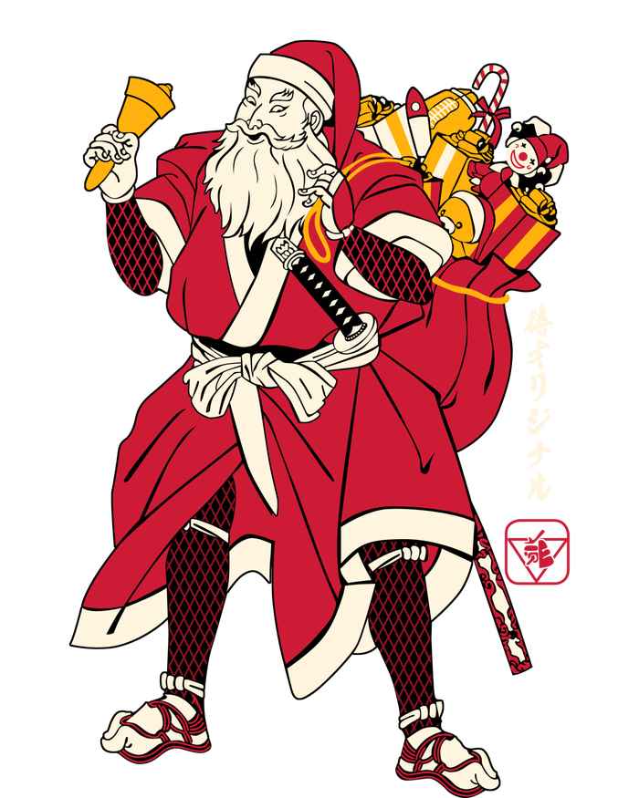 Christmas Santa Samurai Women's Perfect Tri Rocker Tank