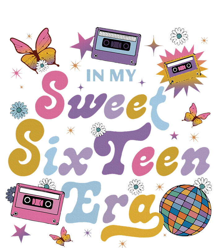 In My Sweet Sixteen E.ra Groovy Retro 16th Birthday Drawstring Bag