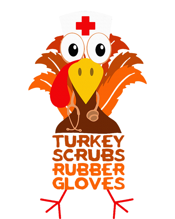 Thanksgiving Nurse Turkey Scrubs Rubber Gloves Performance Sprint T-Shirt