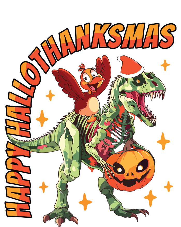 Happy Hallothanksmas Trex Halloween Thanksgiving Christmas Magnet