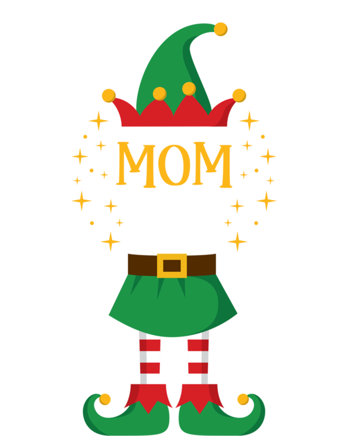 Mom Elf Funny Mother Xmas Cute Matching Family Group Elves Gift Striped Beanie with Solid Band