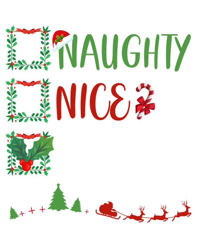 Nice Naughty Crazy Nana Christmas Matching Santa Hat Gift T-Shirt