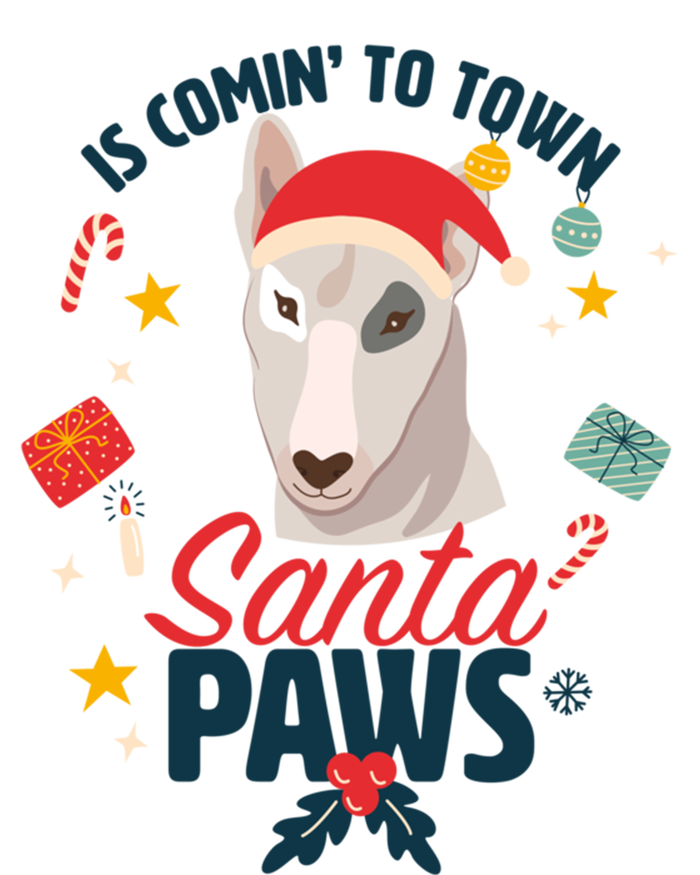 Santa Paws Cute Bull Terrier Santa Claus For Christmas Great Gift Stripe Pom Pom Beanie