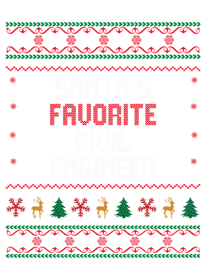 Santas Favorite Civil Engineer Gift Funny Chritsmas Pajama Cute Gift T-Shirt