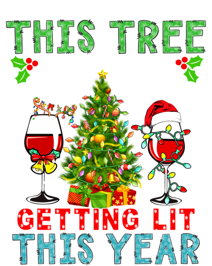 This Tree AinT Only Thing Getting Lit Xmas Two Santa Wines Gift T-Shirt