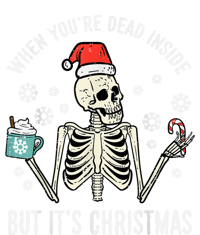 Dead Inside But Its Christmas Skeleton Coffee Xmas T-Shirt