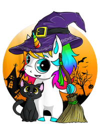 Unicorn Witch Halloween Black Cat Orange Moon Sustainable Beanie