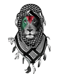 Palestinian Lion Free Palestine Free Gaza Palestine Flag Sustainable Bucket Hat