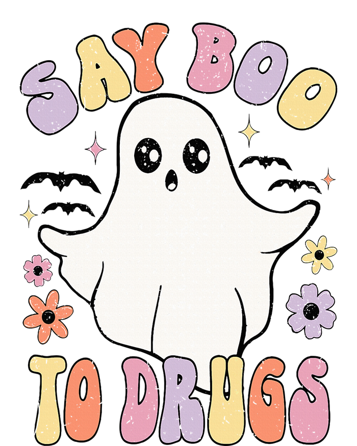 Say Boo To Drugs Funny Halloween Red Ribbon Week Awareness Garment-Dyed Heavyweight T-Shirt