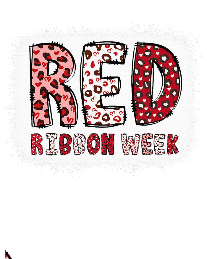 Bleached Red Ribbon Week Leopard We Wear Red For Awareness T-Shirt