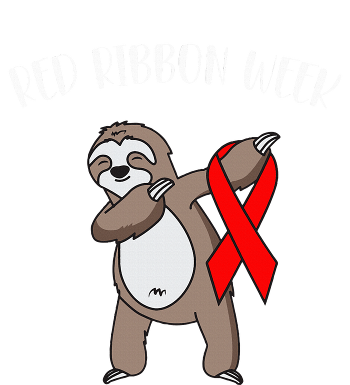 Dabbing Sloth We Wear Red For Red Ribbon Week Awareness Kids Hoodie