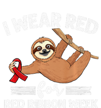 Hanging sloth We Wear Red For Red Ribbon Week Awareness Hoodie