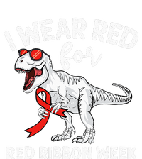 Cute Dinosaur We Wear Red For Red Ribbon Week Awareness Doggie Tank