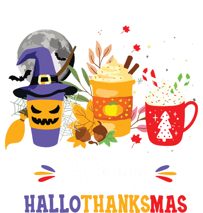 Halloween Happy Hallothanksmas Coffee Latte Thanksgiving Zip Tote Bag